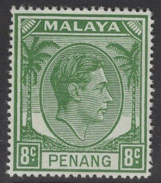 Malaya Penang Sg10 1952 8c Green Mnh