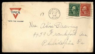 Mayfairstamps Us 1918 Mississippi Ymca To Philadelphia Cover Wwb_79367