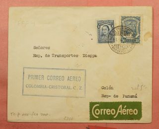 1929 Colombia Scadta First Flight Airmail Barranquilla To Panama