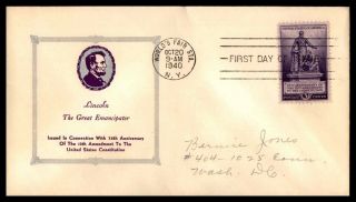Mayfairstamps Us Fdc 1940 Lincoln The Great Emancipator First Day Cover Wwb26255