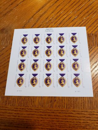 Military Purple Heart Medal Stamp Sheet - - Usa 4704 Forever 2012
