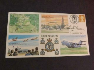 Raf Station No 2 Brize Norton Flown Cover Signed Air Vice Marshall K Filbey Mfl