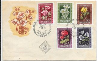 Hungary 1950 Flowered Set Fdc