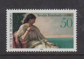 West Germany Mnh Stamp Deutsche Bundespost 1980 Anselm Feuerbach Sg 1913