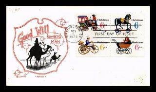 Dr Jim Stamps Us Good Will Toward Man Toys Block Of Four Fdc Art O Pages Cover