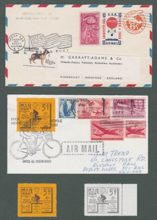 Us Herman Herst Shrub Oak And Boca Raton Local Post Stamps On Cover (w460)