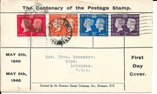 1940 Stamp Centenary On Kenmore Stamp Co.  Fdc
