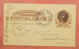 1887 Moosup Ct Connecticut Windham County Cancel Postal Card