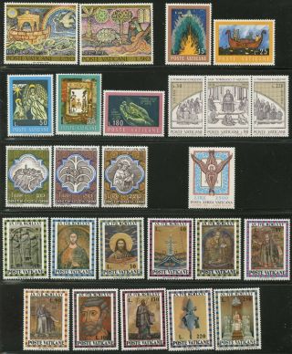 Vatican Sc 548 - 571,  C59 Six Sets 1974 Year Complete Og Nh