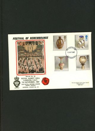 1987 Studio Pottery Royal British Legion Festival Of Remembrance Fdc