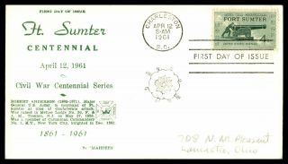Mayfairstamps Us Fdc 1961 Charleston Fort Sumter Civil War Centennial Military S