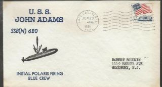 1964 Uss John Adams Ssbn 620 Submarine Blue Crew Firing