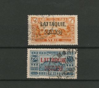 Latakia - 1931/33 Sg77,  80 4p & 7p 50c Overprint Stamps