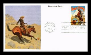 Dr Jim Stamps Us Home On The Range Cowboy Legends Of West First Day Cover