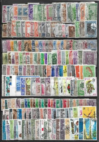 Stock Page Of British Commonwealth Stamps - Approx 200 Vfu (bc44c)