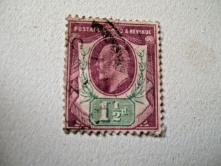 1902 - 13,  King Edward Vii,  1 1/2d Purple And Green,  Sg 224,  Vf