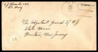 Mayfairstamps Us Naval 1943 To State House Trenton Jersey Passed By Censor U
