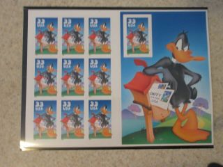 1999 Daffy Duck Looney Tunes 33 Cent Usps Stamps Sheet Pane Booklet