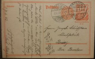 Germany 1921 1922 Postal History 4 Postcards preprinted stamps Hamburg Butzow 3