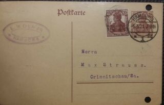 Germany 1921 1922 Postal History 4 Postcards preprinted stamps Hamburg Butzow 4