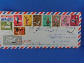 Singapore Old Cover 1971 Singapore To Germany Franking Until 1 $ (n3/18)