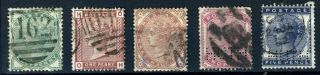 Gb Qv 1/2d To 5d Provisional Issues Set 1880 