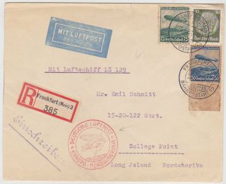 Germany Dr 1936 (25.  4. ) Reg.  Zeppelin Cover Lz 129 To U.  S.  A.  Sieger 406 C