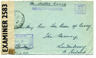Uganda 1940 Censored Cover With E.  African Military Cancels