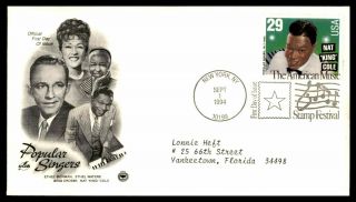 Mayfairstamps Us Fdc 1994 Nat King Cole Popular Singers First Day Cover Wwb_7902