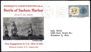 War Of 1812 Battle Of Sackets Harbor 150th Anniversary Cover (1488z)