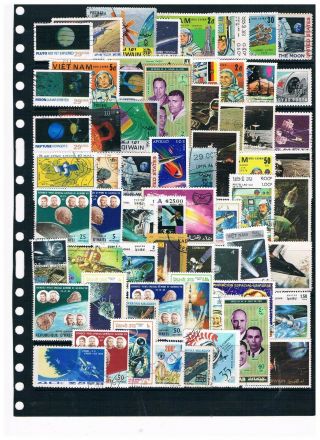 Thematic Stamps - Space Stamps - 62 World Commemoratives Off Paper