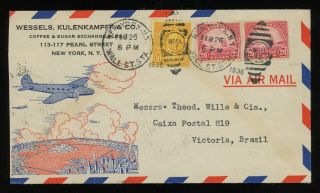 Us 1936 Illustrated Air Mail Cover To Victoria,  Brazil,  Bearing Sc 562 And 567