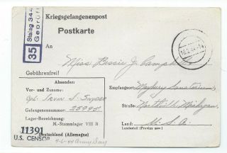 Wwii Stalag 344 Pow Postcard Mailed To Usa Censored 1944