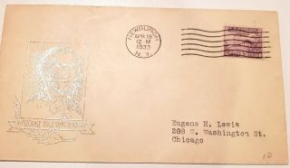 1933 George Washington Cover Newburgh N.  Y.  3c Stamp To Chicago