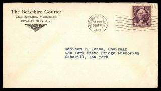 Mayfairstamps Massachusetts 1937 Us Berkshire Courier To Ny State Bridge Authori