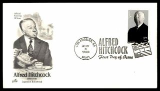 Mayfairstamps Us Fdc 1998 Los Angeles Alfred Hitchcock Movie Director Art Art Cr