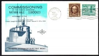 Submarine Uss Nathan Hale Ssbn - 623 Commissioning Dps Naval Cover (6068y)