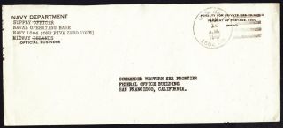 Naval Operating Base Midway Islands Us Navy Br Cancel Naval Cover (933z)