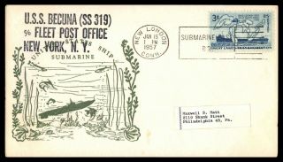 Mayfairstamps Connecticut 1957 Us Naval Uss Becuna Ss 319 Sumbarine Under Water