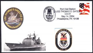 Guided Missile Cruiser Uss Thomas S,  Gates Cg - 51 Philadelphia Pa Cover (1209y)