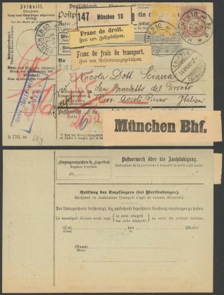 Germany Bavaria 1908 - Parcel Post Waybill Munich 36185/14