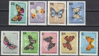 1966 Magyar Hungaria Butterfly Stamps Mnh