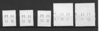 Gb Qeii 1970 - 71,  5x Machins Inc Sg831b,  £1 With " Hmso " Perfin,