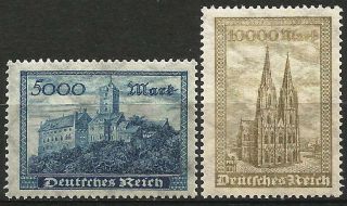 Germany Weimar Republic 1923 Mh - Wartburg Bei Eisenach Cologne Cathedral Dom