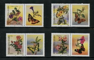 Q799 Croatia/r.  S.  Krajina 1994 Flora Flowers Butterflies Pairs (with Label) Mnh