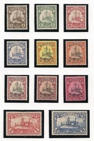 Mariana Island 1901 - 1919 17 - 27 Short Set H/nh 2019 Scott $22.  70