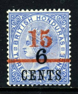 British Honduras Queen Victoria 1891 15 Cents On 6c.  On 3d.  Blue Sg 50 Mnh