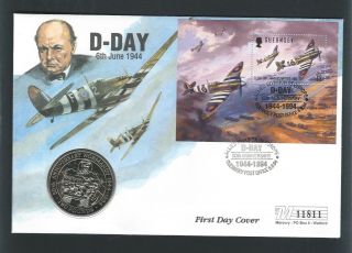 Guernsey 1994 D Day 50th Anniv £2 Coin Cover