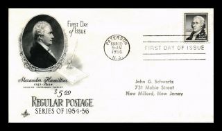 Dr Jim Stamps Us Alexander Hamilton High Value First Day Cover Scott 1053