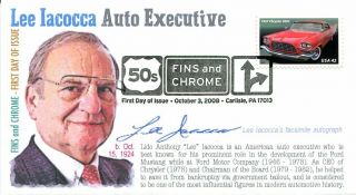 Coverscape Computer Generated Lee Iacocca 2008 Fins And Chrome First Day Cover